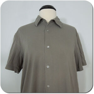 CALVIN KLEIN Mens L LARGE Button Front Casual Shirt Short Sleeves